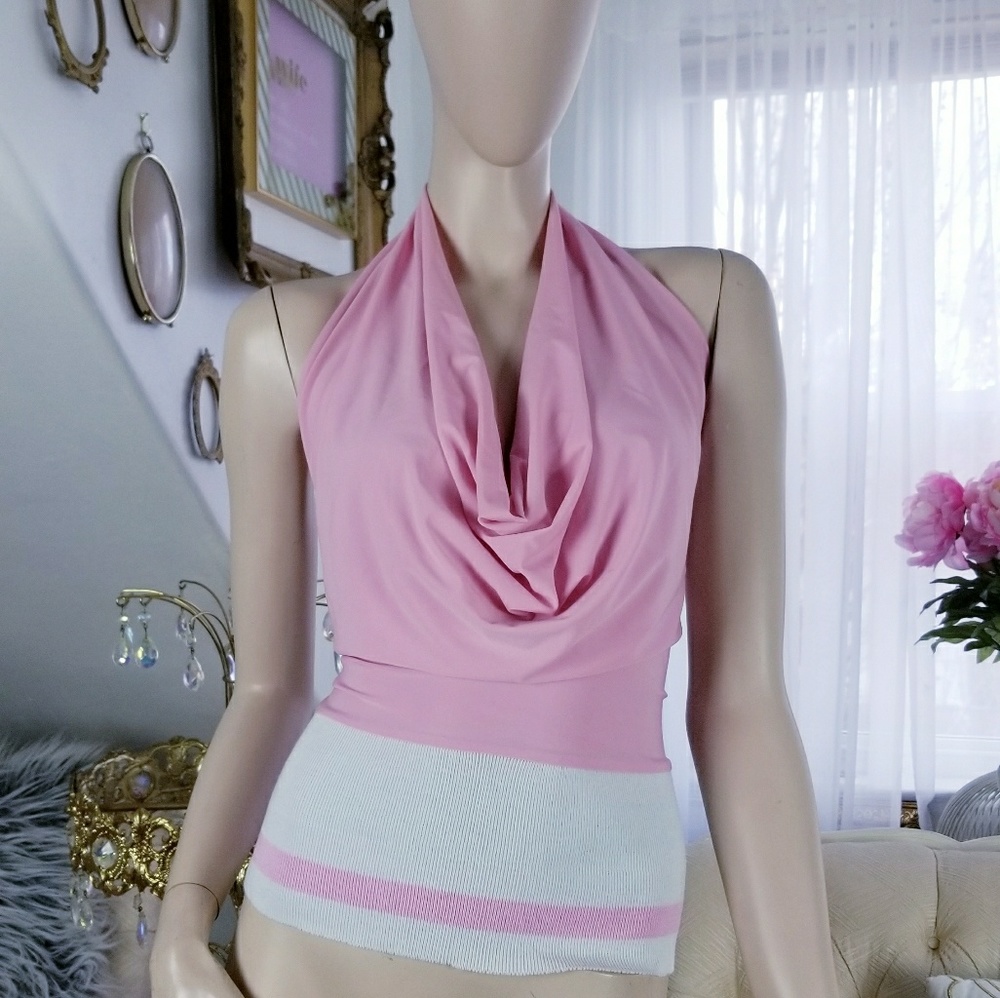 Brazilian designer blush halter top